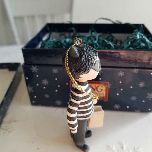 Lang and Wise 1998  Ceramic Ornament   Masked Cat - Picture 8 of 12